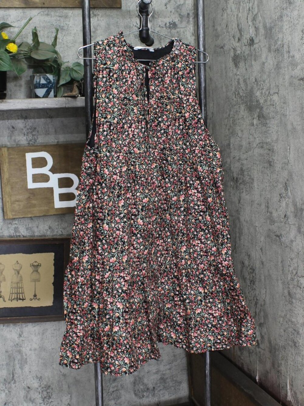 Bb Dakota Red Bb Dakota Sleeveless Tiered A Line Dress Bl28140W Black Sz 2XL